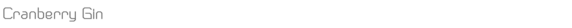 Sample characters Cranberry Gin Font